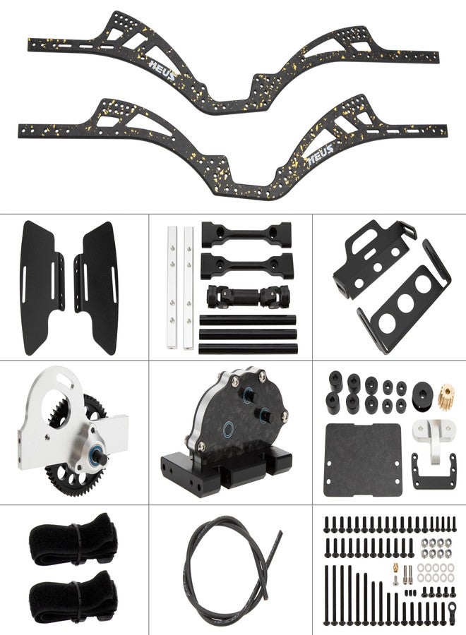 MEUS RACING طقم هيكل MEUS RACING Gold Rush V2 المصنوع من ألياف الكربون LCG لسيارات Axial SCX10 وSCX10 II وCapra 1.9 UTB وغيرها من سيارات الزحف التي يتم تجميعها يدويًا بمقياس 1/10، قطع غيار مُحسّنة - Image 3