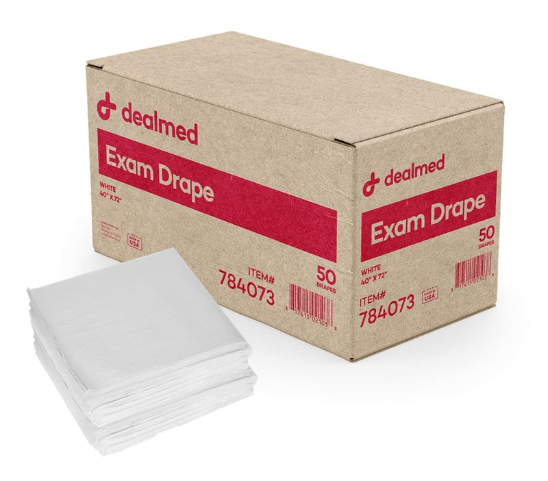 Dealmed Dealmed Drape Sheets  50 Count of 2Ply Drape Sheets White Material Perfect for Hospitals Medical Facilities and Physicians Offices 40 x 72