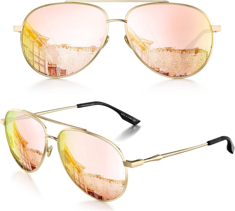 LUENX Aviator Sunglasses for Men Women Polarized - UV400 Protection, Stylish Shades 59 MM, Driving, Outdoor Activities - Image 1