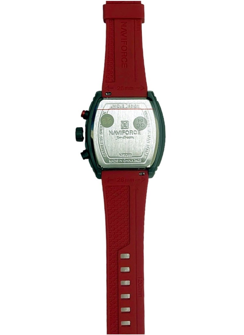 NAVIFORCE - New NAVIFORCE NF8059 Men Watch Sport Luxury Chronograph, Wristwatch Silicone Strap Quartz Clock - Image 1