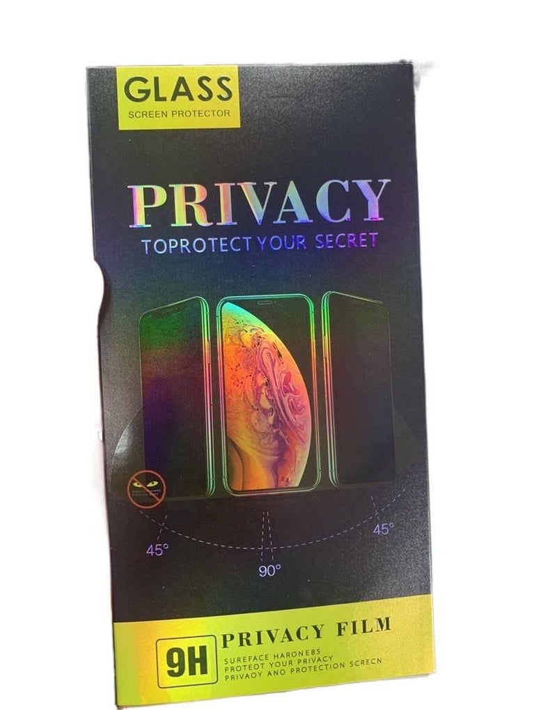 غطاء هاتف بGlass لـ iPhone 16 / 16 Plus / 16 Pro / 16 Pro Max باللون أبيض مع خصوصية 360 درجة ومضاد للتجسس مع تغطية كاملة للشاشة مع مضاد لبصمات الأصابع للرحلات اليومية للطاولة - Image 1