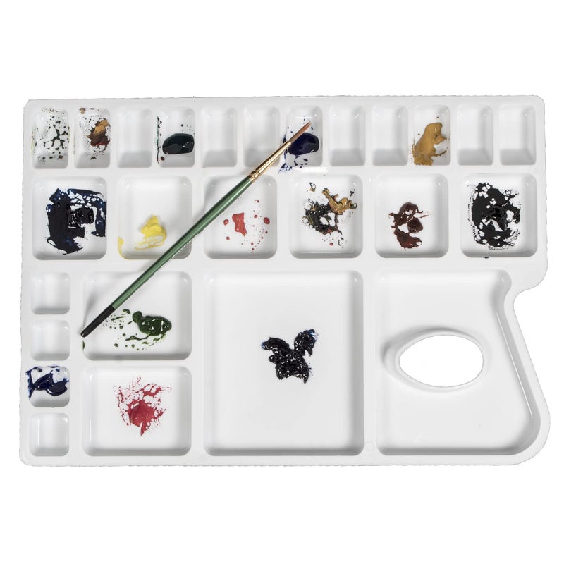 NTGS Big Rectangle Shape Lightweight Painting Palette with 16 Color Compartments, 8 Mixing & 2 Water Storing Compartments for Acrylic Colour, Watercolor, Plates for Drawing (Pack of 1) - Image 2
