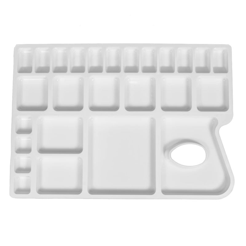 NTGS Big Rectangle Shape Lightweight Painting Palette with 16 Color Compartments, 8 Mixing & 2 Water Storing Compartments for Acrylic Colour, Watercolor, Plates for Drawing (Pack of 1) - Image 1