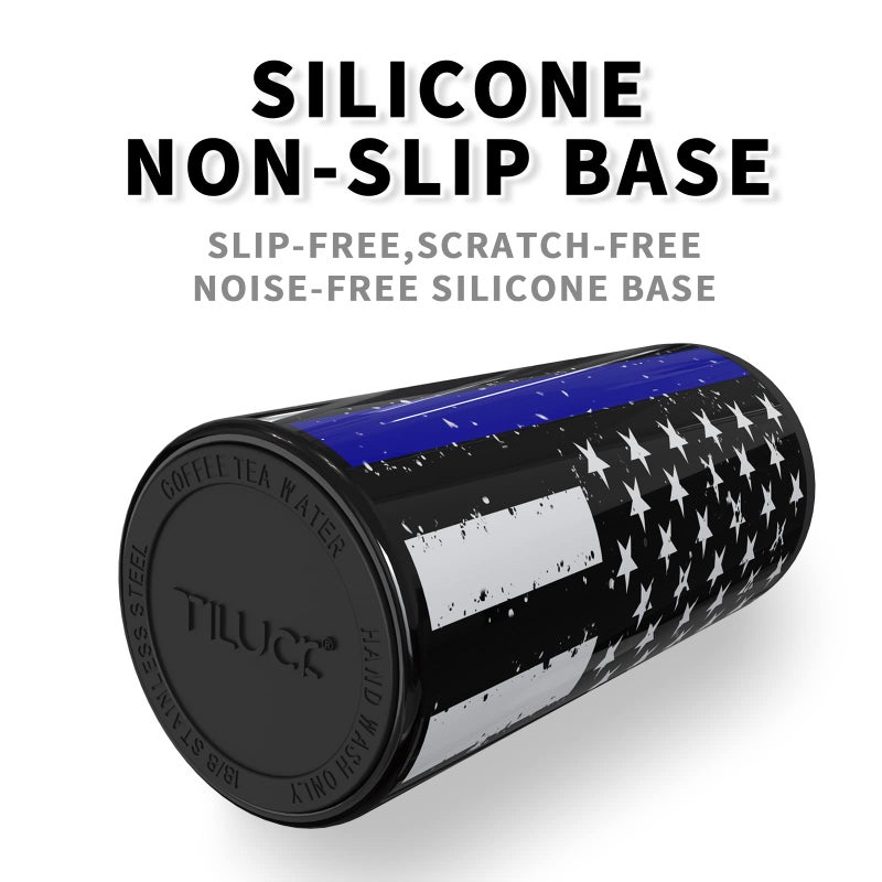 TILUCK Skinny Can Cooler for Slim Beer & Hard Seltzer, Stainless Steel, Doucle-Walled Stainless Steel Insulated Slim Cans, Standard 12 oz (Black U.S. Flag) - Image 4