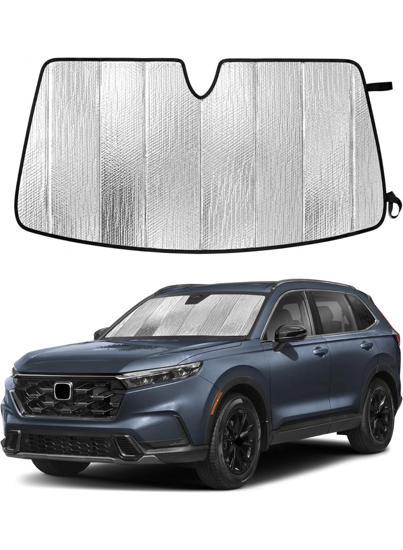 Lukadah Car Windshield Sun Shade, Foldable Reflective Front Windshield Sunshade for Cars, SUVs & Trucks, UV Block Heat Shield Sun Protector, Accordion Style Foldable Sun Visor, Keeps Vehicle Interior Cool - Image 1