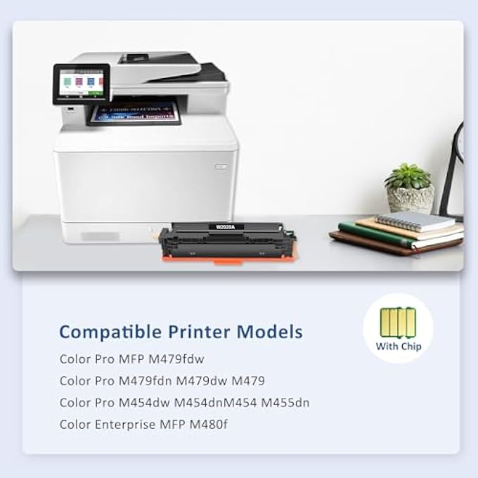 414A TONER CARTRIDGES 4 PACK MFP M479FDW (WITH CHIP)| REPLACEMENT FOR 414A 414X WORKS FOR COLOR PRO M479FDN M454DW M454DN M479 M454 PRINTER INK W2020A W2020X| BLACK CYAN YELLOW MAGENTA - Image 3