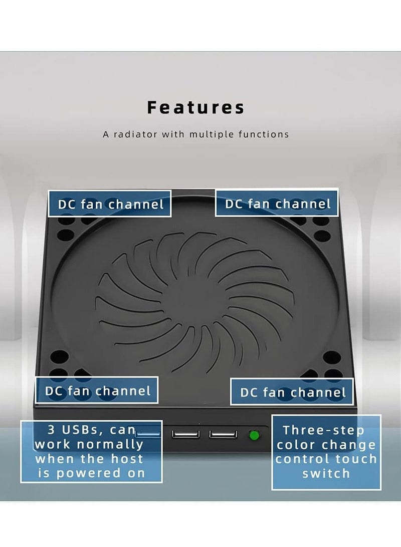 Cooling Fan for Xbox Series X with 4 Fan and 3 USB Port, External Cooler Turbo, Console Standing Mount Cooling System - Image 5