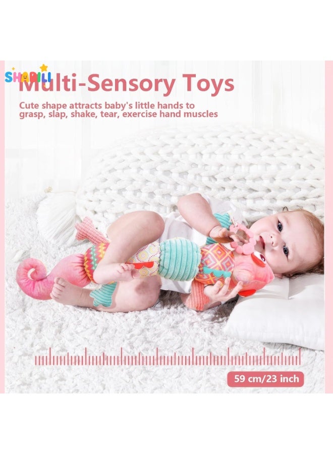 SHABILI Infant Baby Musical Stuffed Animal Soft Toys 0–12 Months, Polyester Plush + PP Cotton, Sensory Crinkle & Rattles for Development, for Newborn Boys & Girls, Tummy Time, Stroller, Car Seat, Travel - Image 5