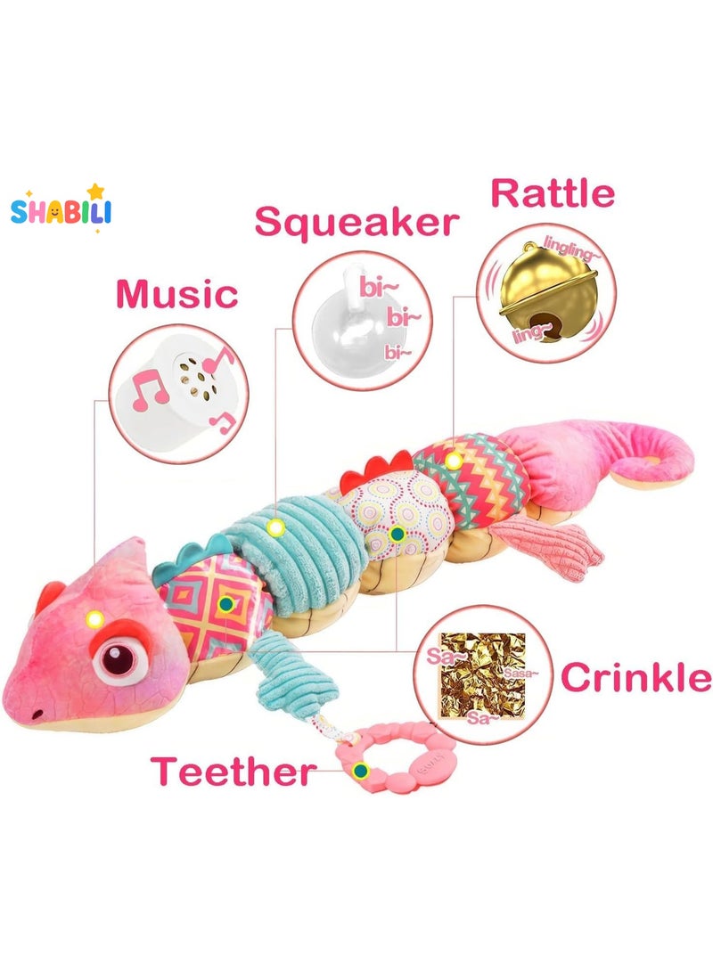 SHABILI Infant Baby Musical Stuffed Animal Soft Toys 0–12 Months, Polyester Plush + PP Cotton, Sensory Crinkle & Rattles for Development, for Newborn Boys & Girls, Tummy Time, Stroller, Car Seat, Travel - Image 3