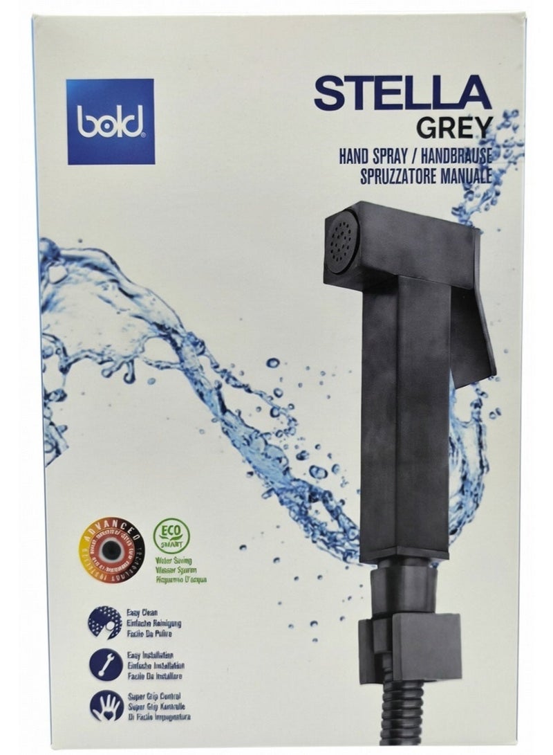 Bold Stella Brass Shattaf Grey Handheld Bidet Spray Set - Image 1