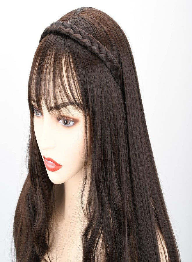 DIGUAN Width 0.7 inch Thin 2 Strands Fishtail Plaited Braids Headband Braided Synthetic Hair Elastic Stretch, Hair Accessory for Women, Girls (F-White Blonde) - Image 5