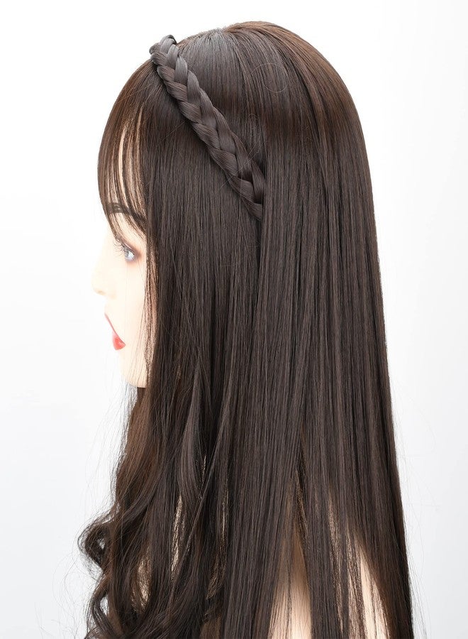 DIGUAN Width 0.7 inch Thin 2 Strands Fishtail Plaited Braids Headband Braided Synthetic Hair Elastic Stretch, Hair Accessory for Women, Girls (F-White Blonde) - Image 4