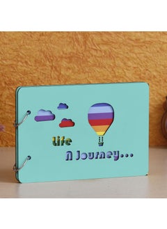 Webelkart Webelkart Wooden DIY Life a Journey Photo Album Scrapbook Memory Book, Photo Album- 26 cm x 18 cm x 4 cm (30 Sheets)  - Image 2