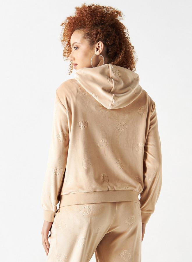 SP Characters Hello Kitty Detail Zip Through Hoodie with Kangaroo Pocket - Image 3