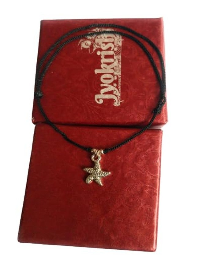 Jyokrish Handmade Adjustable Black Thread twisted Hanging Star fish anklet For Women | girls | Nazariya |Payal | Nazar Battu |Free Size |Single Leg - Image 5