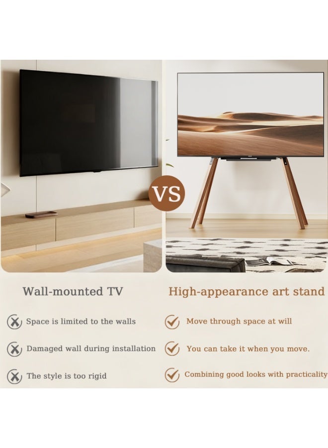 AiheArron Easel-Style TV Stand Floor Mount for 32-70 Inch TVs, Height Adjustable 4-Leg Studio Display Stand for Gaming Live Streaming Bedroom Living Room Study - Image 5
