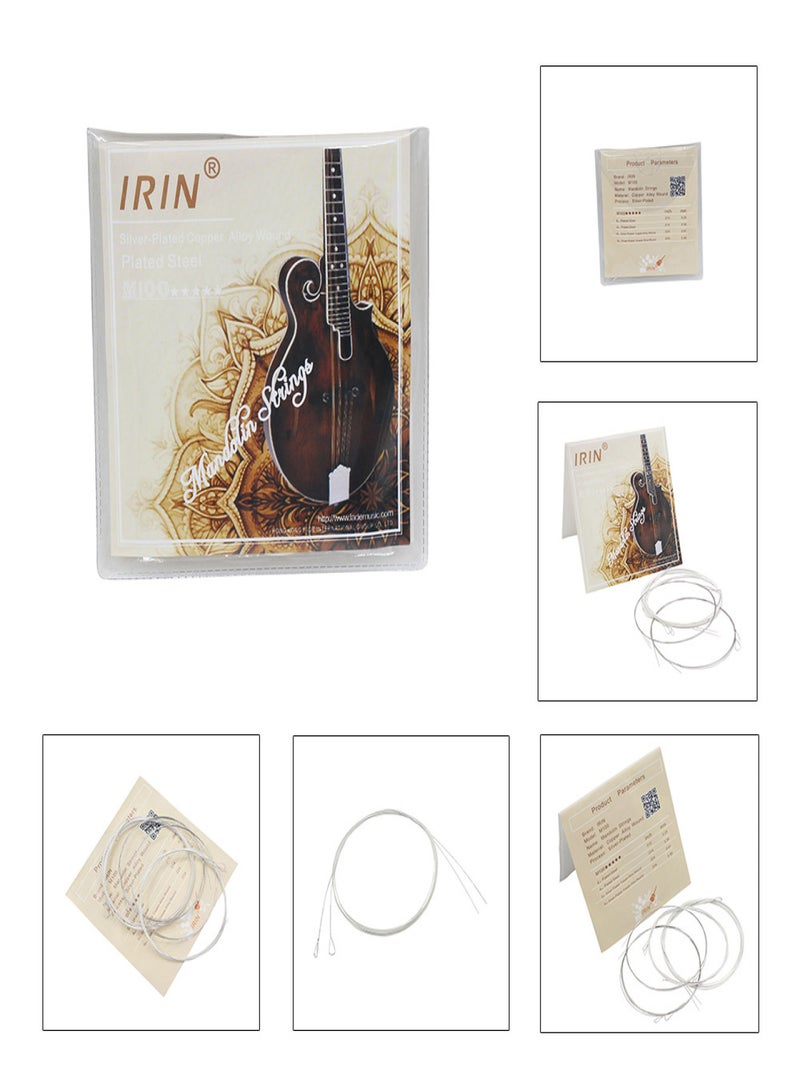 IRIN High-quality Mandolin Strings String Plated Steel Silver-plated Copper Alloy Wound, Full Set (E-A-D-G) - Image 2