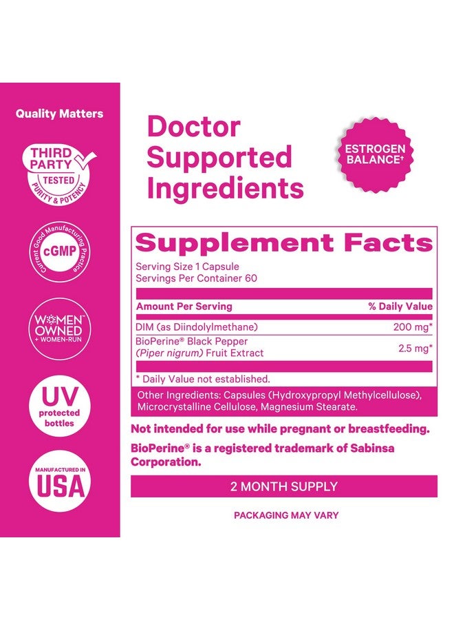 Pink Stork DIM Supplement for Women - Estrogen and Hormone Balance for Menopause, Perimenopause & PMS - DIM 200 mg Plus BioPerine for Mood Support - 60 Day Supply - Image 5