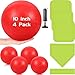 HI-BOOM Hiboom 10 Pcs Kickball Set Includes 10 Inches Dodgeball Playground Balls 5 Rubber Throw Down Bases Needles and Ball Pump for Boys Girls Adults Backyard Game Camps Picnic Schoolyard SummerGreen - Image 2