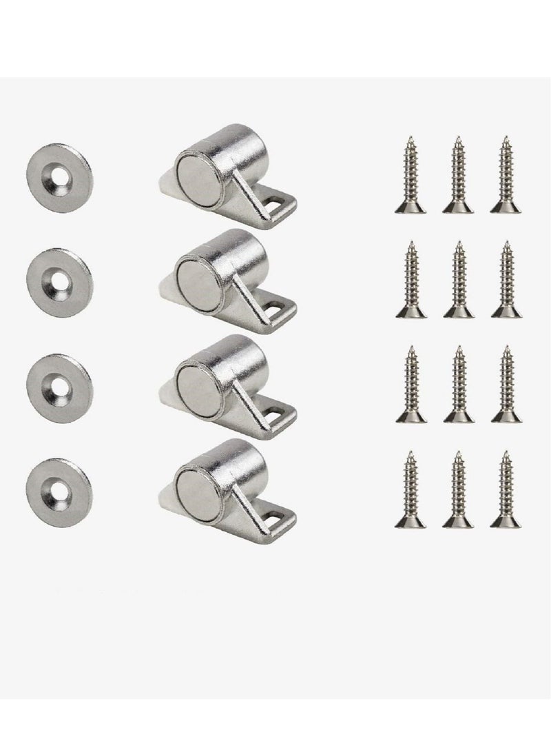 KASTWAVE Magnetic Cabinet Door Catch with Magnets for Cabinet Door Latch Closer Cabinet Magnetic Catch for Kitchen Closet Door Closing Magnetic Door Catch Closer 4 Pack Silver Color - Image 1