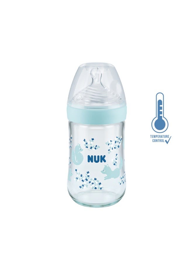 نوك رضاعة زجاجية من نيوك  مع مؤشر للتحكم بالحرارة - 240 مل (حلمة سيليكون مقاس M) متنوع - Image 3