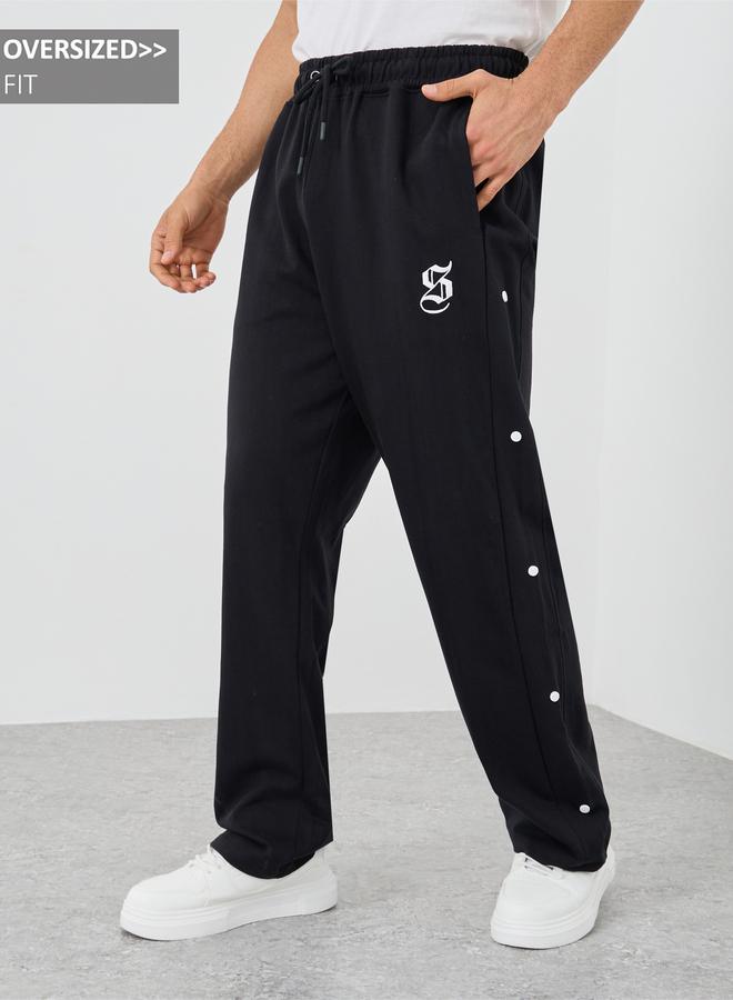 Styli Styli Embroidered Logo Oversized Joggers with Drawstring  - Image 1