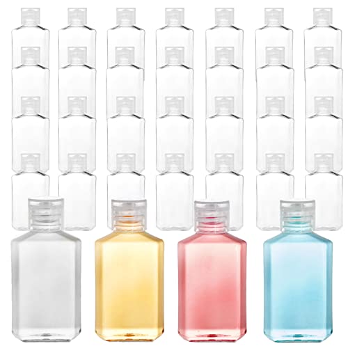 Frcctre 60 Pack 2 Oz Empty Clear Plastic Travel Bottles, Portable Refillable PET Bottles with Flip Top Caps, Travel Size Containers for Hand Sanitizer Shampoo Lotion Toiletry - Image 1