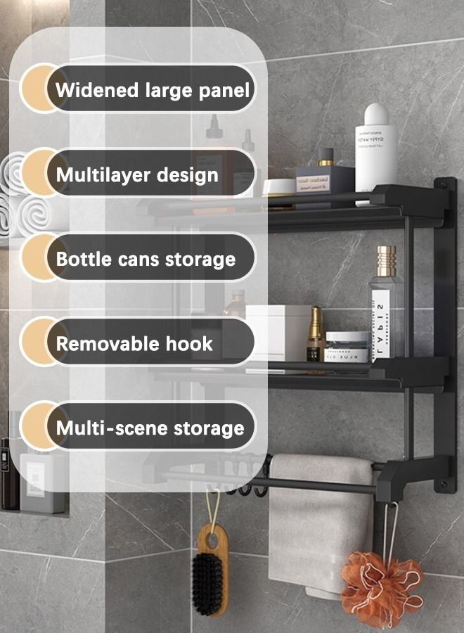 Bathroom Shelving Perforation-Free Stainless Steel Towel Rack Hotel Bathroom Rack  - Image 3
