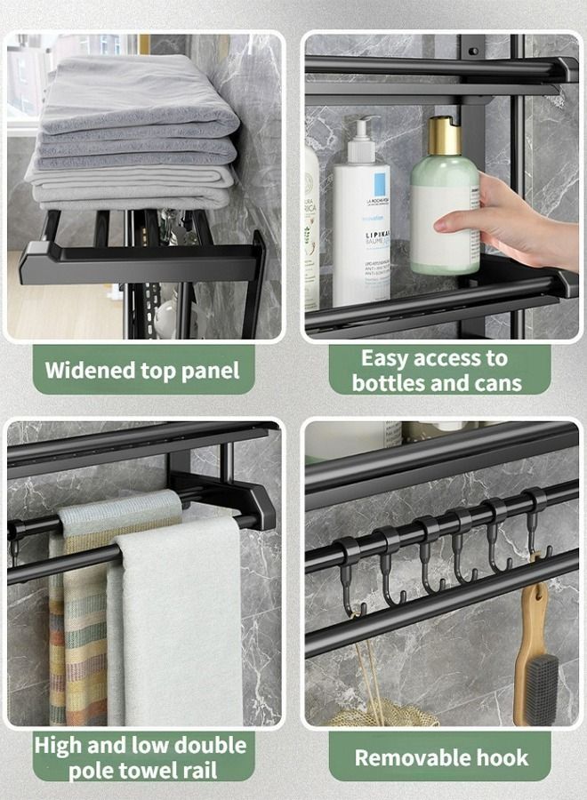 Bathroom Shelving Perforation-Free Stainless Steel Towel Rack Hotel Bathroom Rack  - Image 2