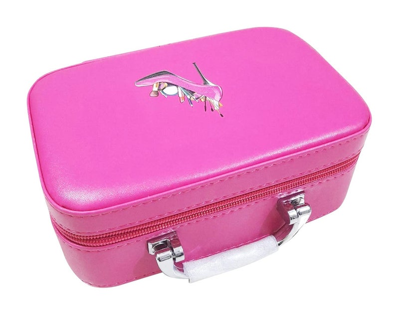 ONOTIC Travel Cosmetic Makeup Bag Case Wash Organizer Storage Pouch Travelling Organizer Travel Bag Travel for Women Dark Pink 78X5X3 Inches - Image 1