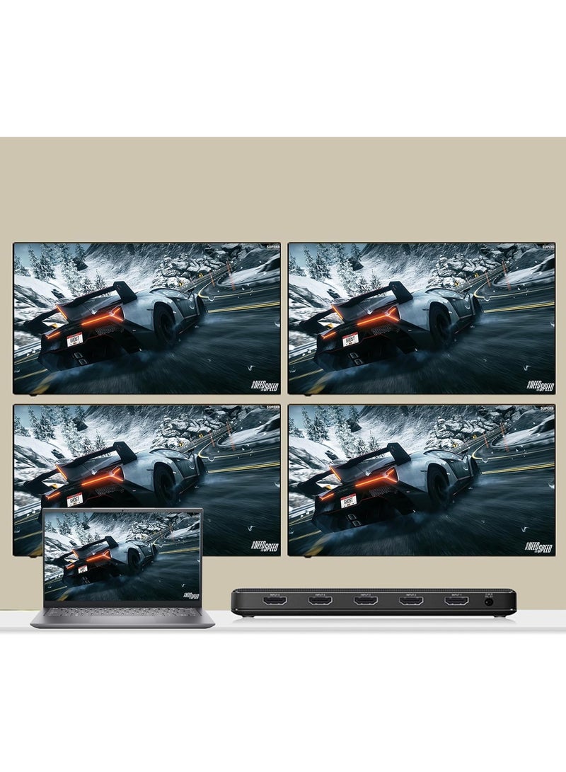 Mowsil HDMI Splitter 1x4– HDMI 2.0, 4K@60 Hz,1 in 4 Out - Image 4