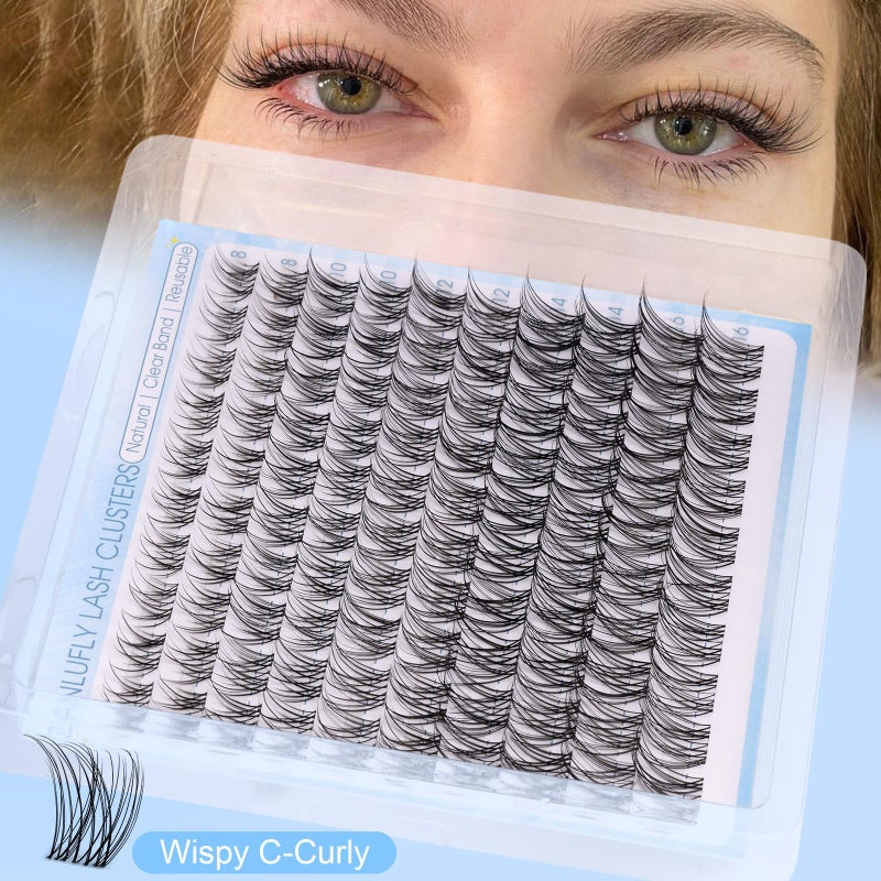 zanlufly Natural Lash Clusters Kit Invisible Band Eyelash Clusters DIY Lash Extension Kit Wispy Eyelash Extension Kit Clear Band Cluster Lashes with Lash Glue, Brush and Tweezers by ZANLUFLY(8-16mm) - Image 4