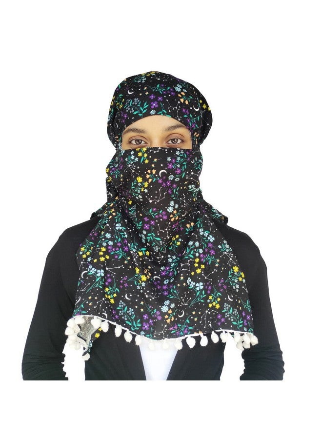 Tolexo cotton scarf hijabf for women free size with Hook and Loop Tape closer-printed-free size (Multicolor12) - Image 1