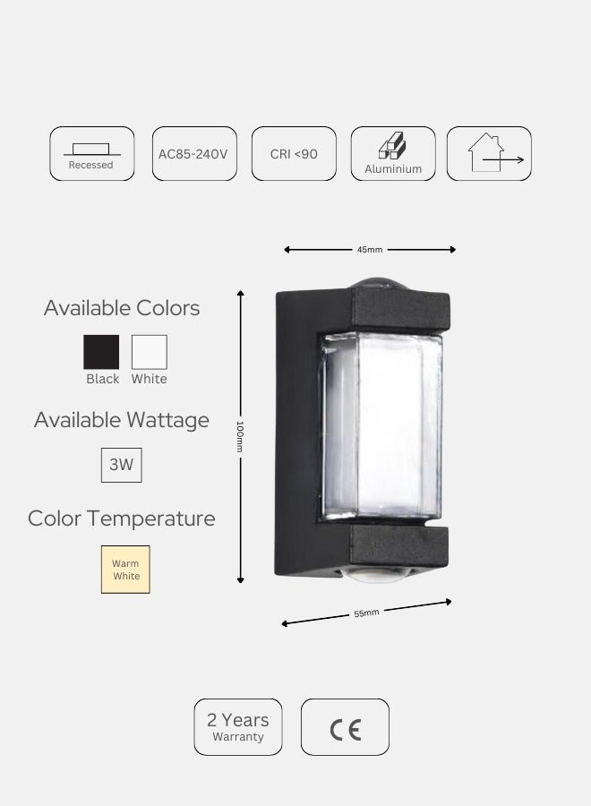 Target LED Wall Light Aluminium Waterproof Outdoor Light 3W - Image 5