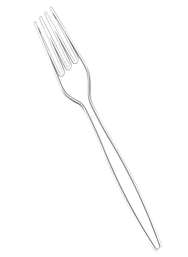 Comfy Package [100 Pack] Heavy Duty Disposable Clear Plastic Forks - Basic Cutlery for Parties, Events, and Everyday Use - Image 2
