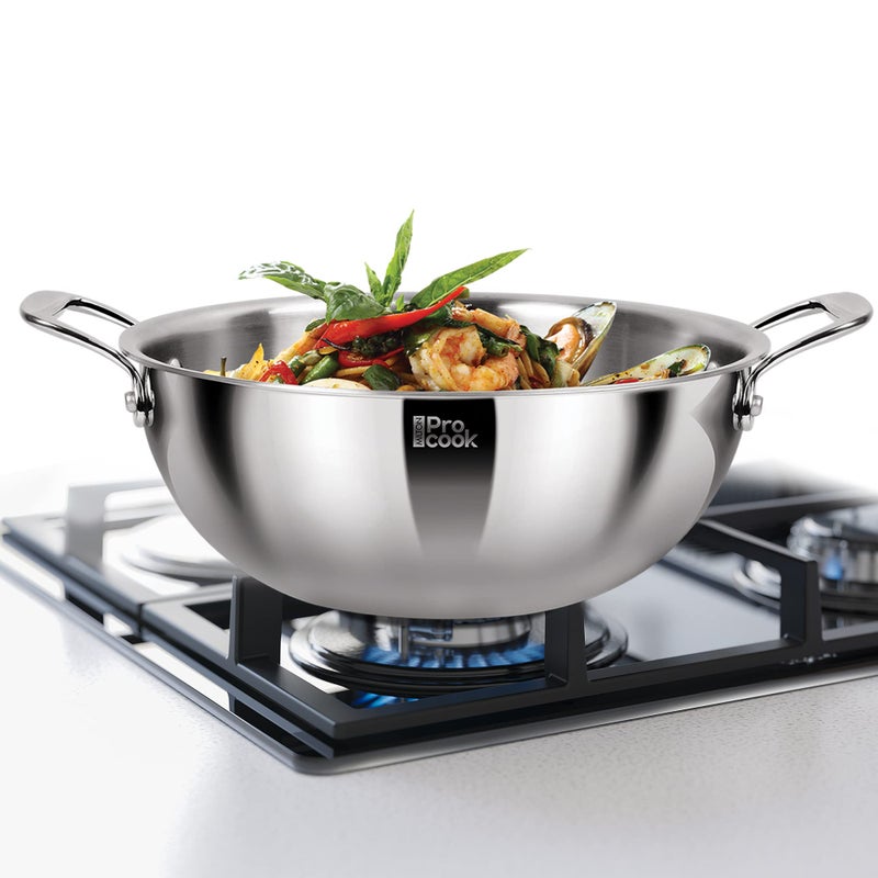 MILTON Pro cook MILTON Pro cook TriPly Deep Stainless Steel 24 cm Kadai with Lid, 3.6 litres, 3 Layer Kadhai for Cooking, Induction Bottom and Gas Stove Ready Cookware, Easy to Clean, 3 Years Warranty - Image 2