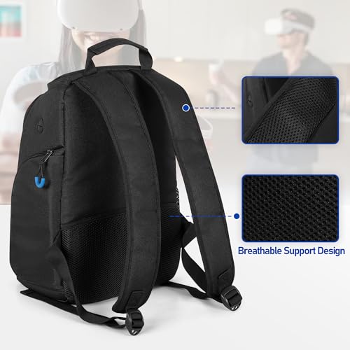 PGmoon Storage Carrying Bag Compatible with Oculus Meta Quest 2/Quest 3/Quest 3S/Quest Pro/VR Elite Strap and Controller, Travel Backpack Case with Lots of Space for Accessories (Patent Design) - Image 5