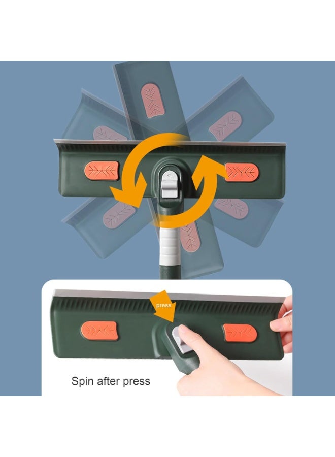 2 في 1 نافذة Squeegee نظافة كاشح مع امتداد القطب التلسكوبي Squeegee مع 90 درجة دوار رأس نافذة تنظيف معدات مجموعة للدش المنزلي - Image 2