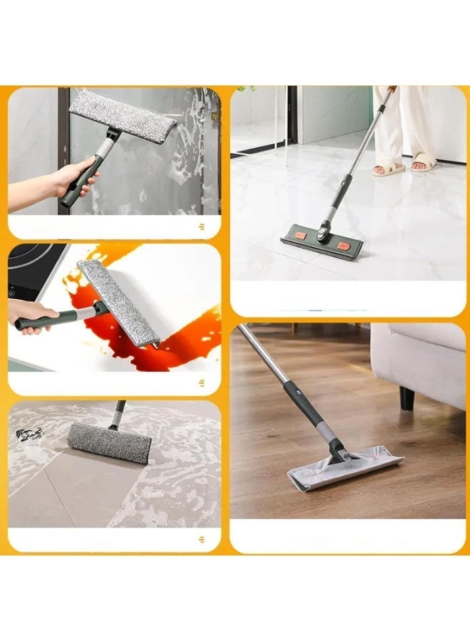 2 في 1 نافذة Squeegee نظافة كاشح مع امتداد القطب التلسكوبي Squeegee مع 90 درجة دوار رأس نافذة تنظيف معدات مجموعة للدش المنزلي - Image 4