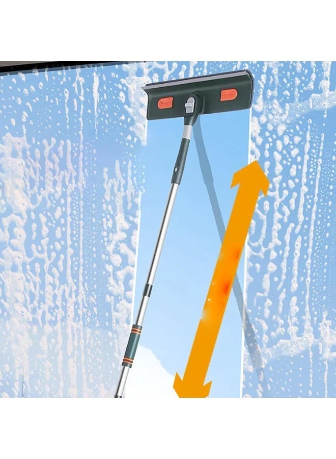 2 في 1 نافذة Squeegee نظافة كاشح مع امتداد القطب التلسكوبي Squeegee مع 90 درجة دوار رأس نافذة تنظيف معدات مجموعة للدش المنزلي - Image 3