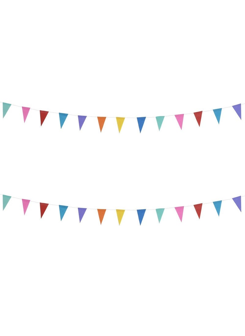 Folat Mini Pennant Garland Multicolored Rainbow Paper 200cm - Image 1