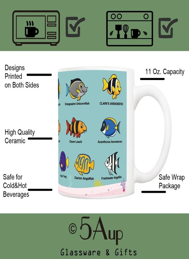 5Aup Ocean Fish Coffee Mug 11Oz - Colorful Tropical Aquarium Gift Cup with Marine Life Design for Aquarium Lovers & Fish Keepers - Image 3