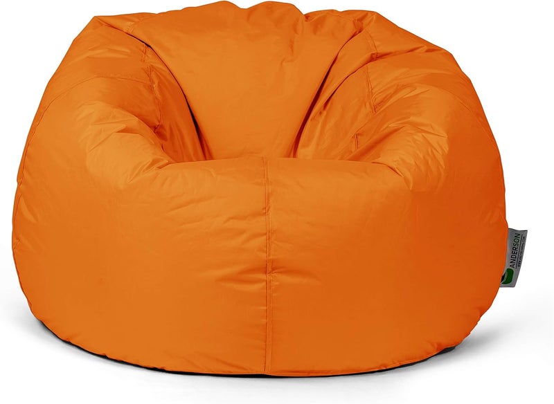 Ultra Soft Bean Bag Chair With Waterproof Fabric For Kids & Adults (XLarge, Orange)