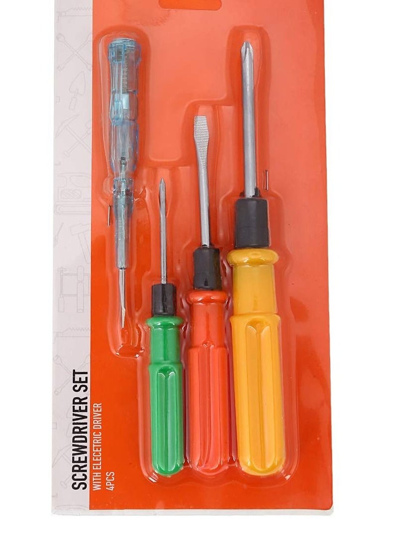 erorex TOOLS 0838-002 4-Piece Screwdriver With Electric Tester Multicolour 7inch - Image 2