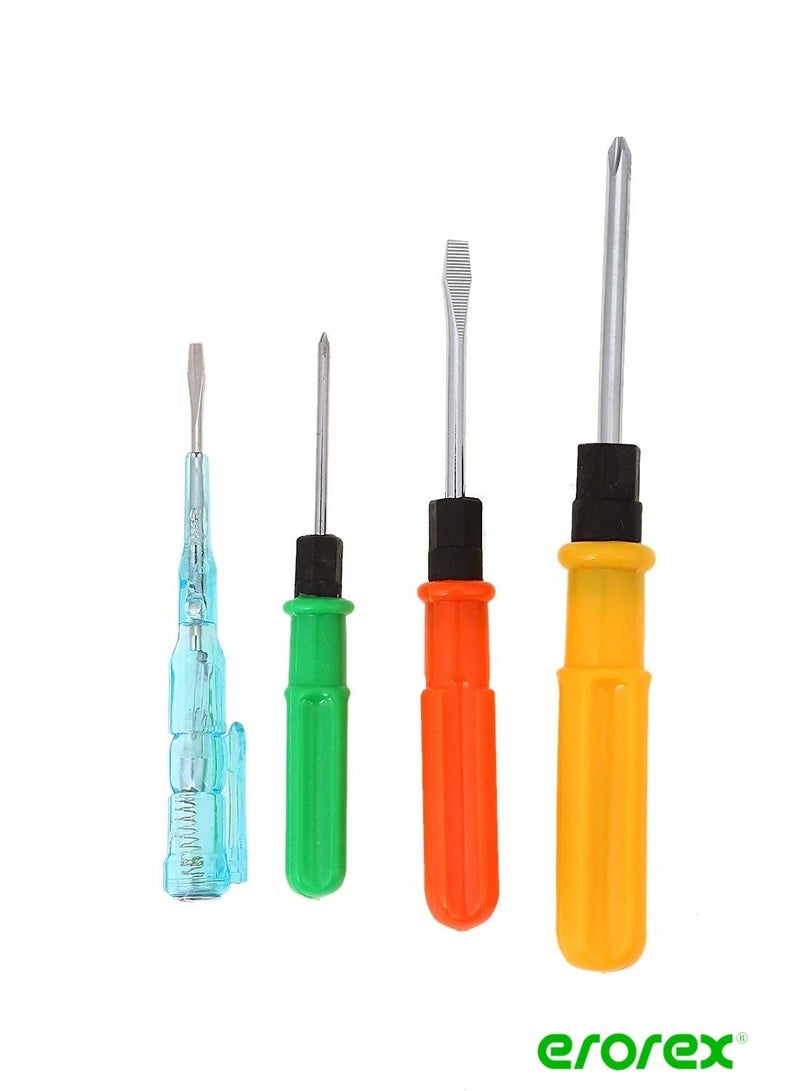 erorex TOOLS 0838-002 4-Piece Screwdriver With Electric Tester Multicolour 7inch - Image 1