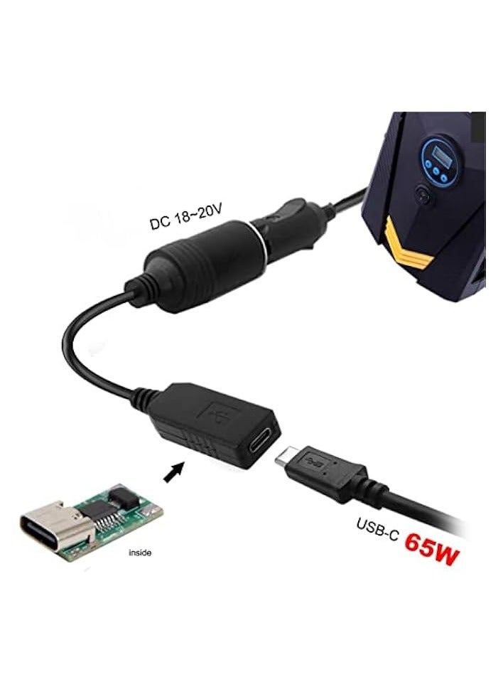 erorex CY USB 3.1 Type C USB-C to Cigarette Lighter Plug Receptacle Cable 20V 100W Auto Interior Accessories  - Image 3