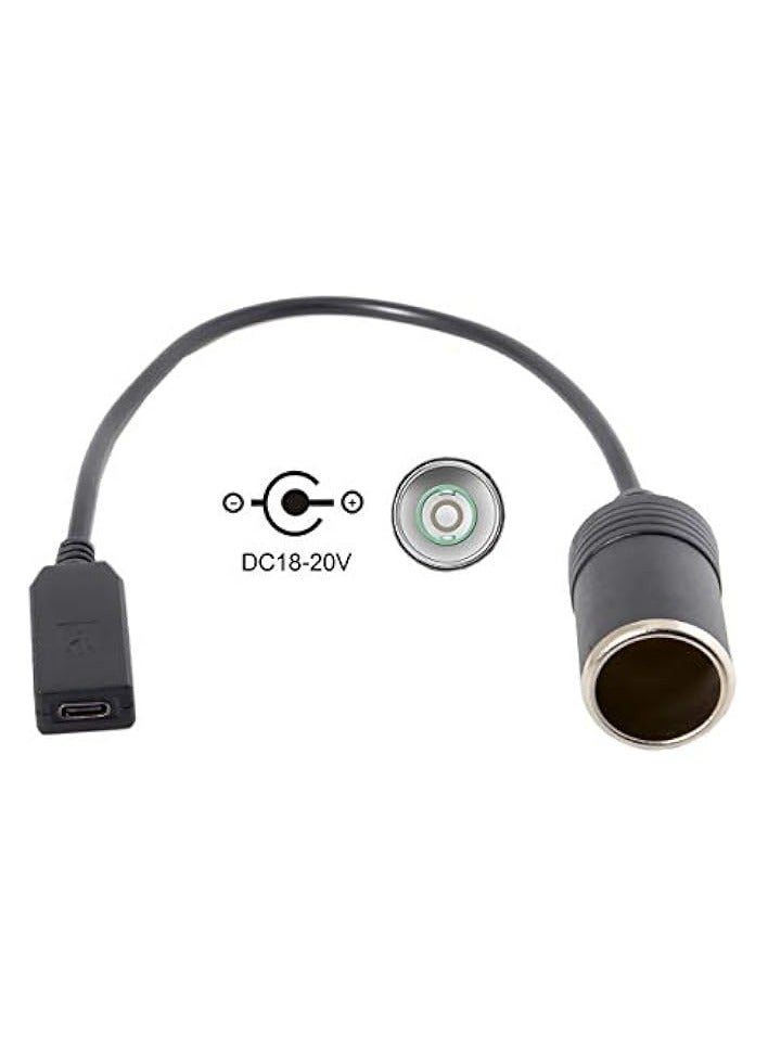 erorex CY USB 3.1 Type C USB-C to Cigarette Lighter Plug Receptacle Cable 20V 100W Auto Interior Accessories  - Image 4