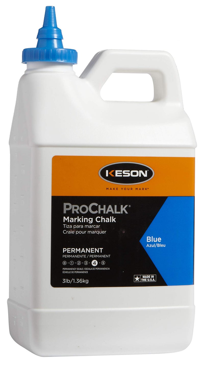 Keson PM103BLUE ProChalk Permanent Chalk, Blue, 3-Pounds - Image 1