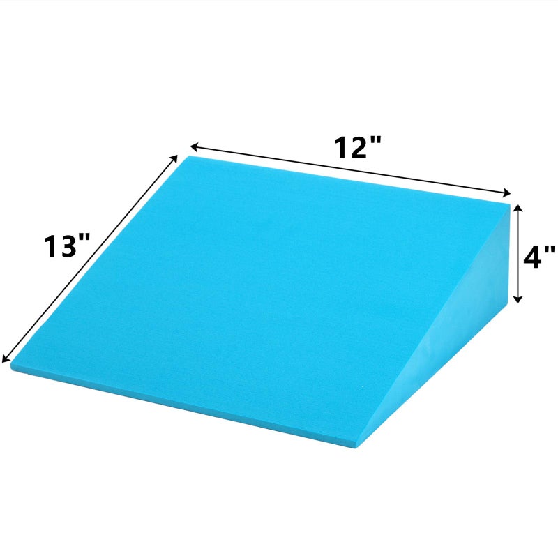 DEAYOU 2 Pack Yoga Foam Wedge, 13" EVA Foam Calf Stretch Slant Board for Lower Leg Strength Improve, Squat Wedge Incline Block for Workout, Exercise, Heel, Foot, Knee Pad, Wrist Back Support (Blue) - Image 2
