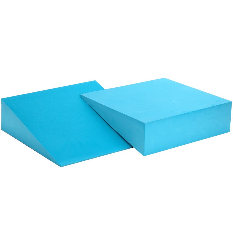 DEAYOU 2 Pack Yoga Foam Wedge, 13" EVA Foam Calf Stretch Slant Board for Lower Leg Strength Improve, Squat Wedge Incline Block for Workout, Exercise, Heel, Foot, Knee Pad, Wrist Back Support (Blue) - Image 4